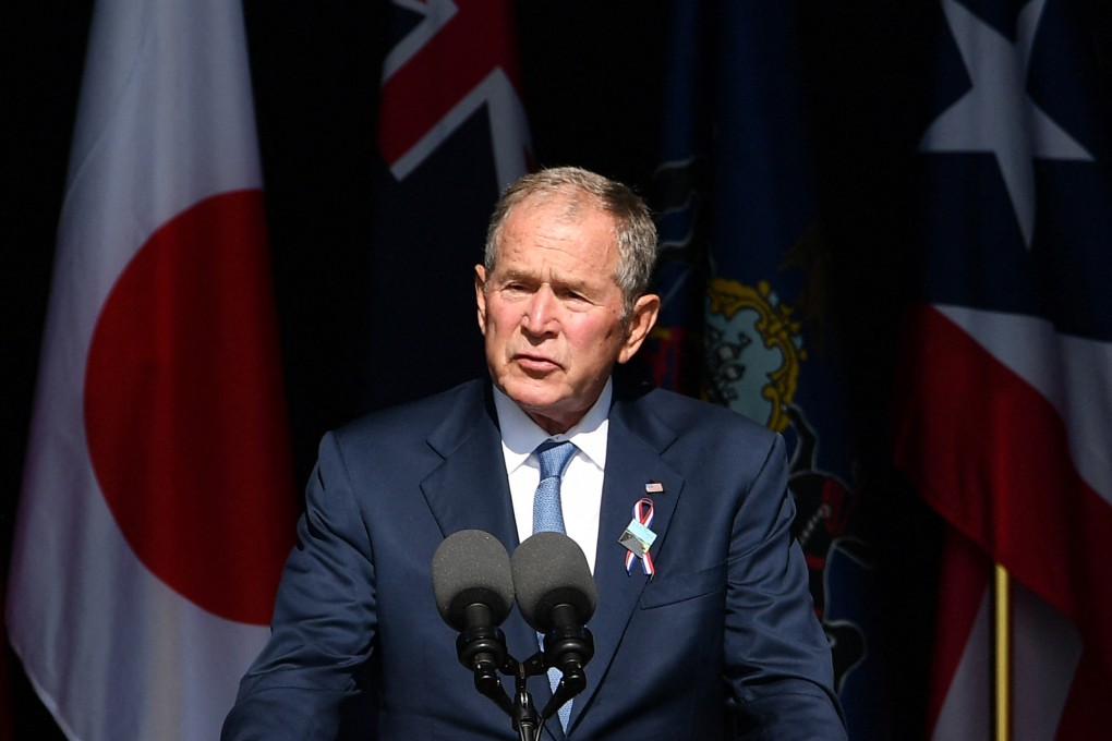 Former US president George W. Bush speaks during a 9/11 commemoration at the Flight 93 National Memorial in Shanksville, Pennsylvania, in September 2021. Photo: TNS
