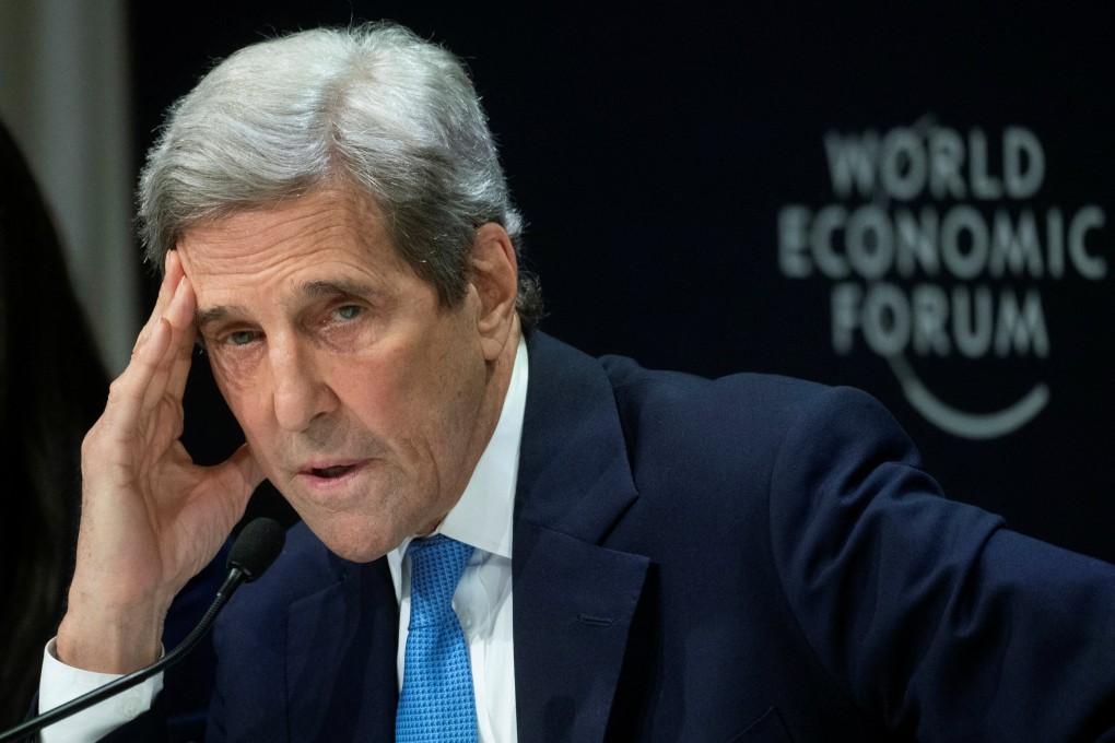US climate envoy John Kerry at the World Economic Forum 2022 on Wednesday. Photo: Reuters