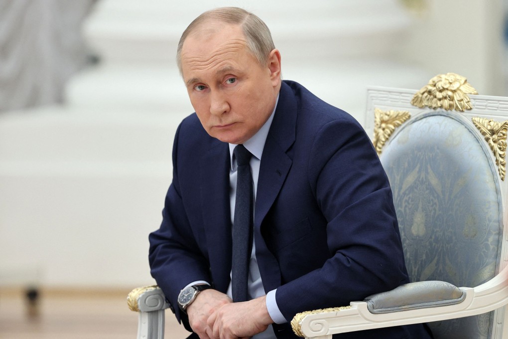 Russian President Vladimir Putin holds a meeting at the Kremlin in Moscow in April. Photo: Sputnik via TNS
