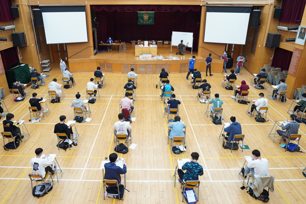 Diploma of Secondary Education candidates take the English exam in April at Ying Wah College, Cheung Sha Wan. Photo: Hong Kong Examinations and Assessment Authority