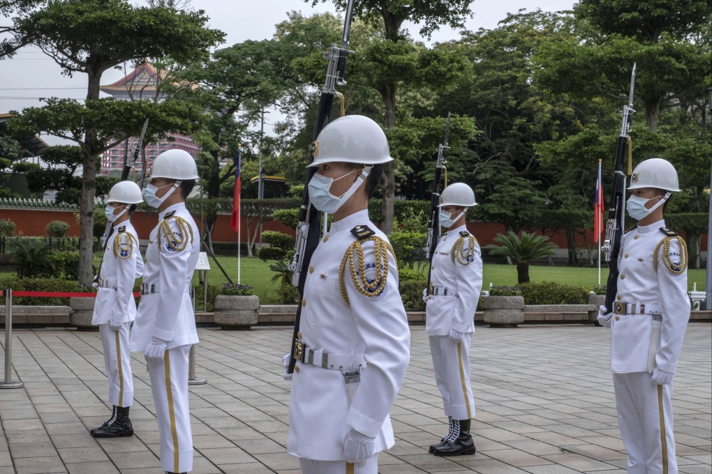 An honour guard at the National Revolutionary Martyrs’ Shrine in Taipei on May 24. Photo: Bloomberg