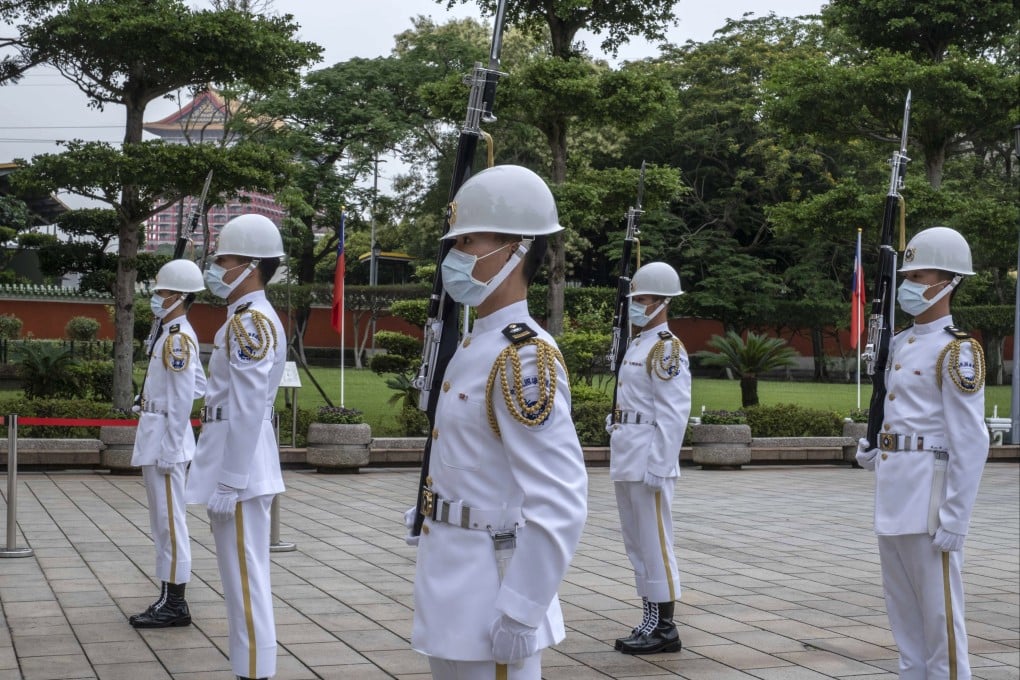 An honour guard at the National Revolutionary Martyrs’ Shrine in Taipei on May 24. Photo: Bloomberg
