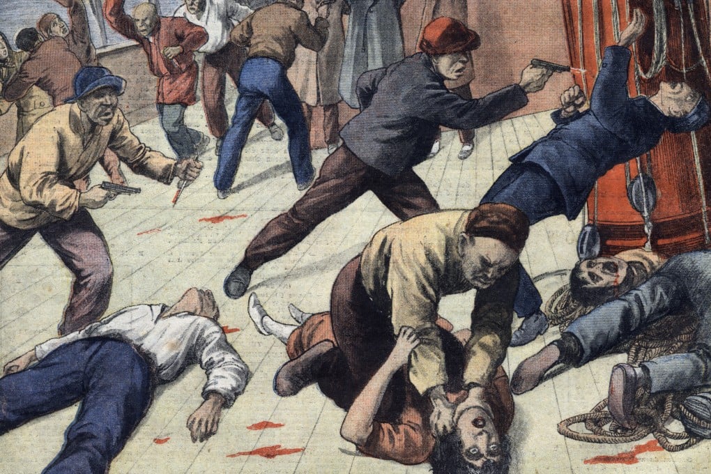 An illustration depicts an attack on
a British passenger steamer by Chinese pirates in the South China Sea in 1925. Real pirate attacks during that period of history include the infamous November 1922 hijacking of the Sui An. Picture: Getty Images