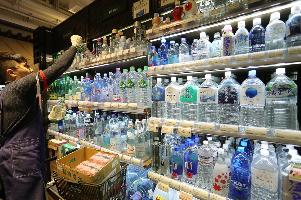 Plastic bottles of water on sale at a supermarket in Central in December 2017. Photo: Dickson Lee