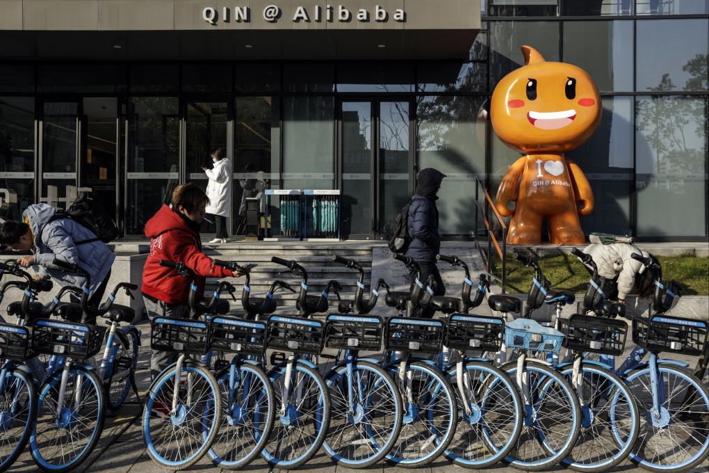 The mascot for Alibaba Group Holding’s Taobao e-commerce platform near the company’s headquarters in Hangzhou. Photo: Bloomberg