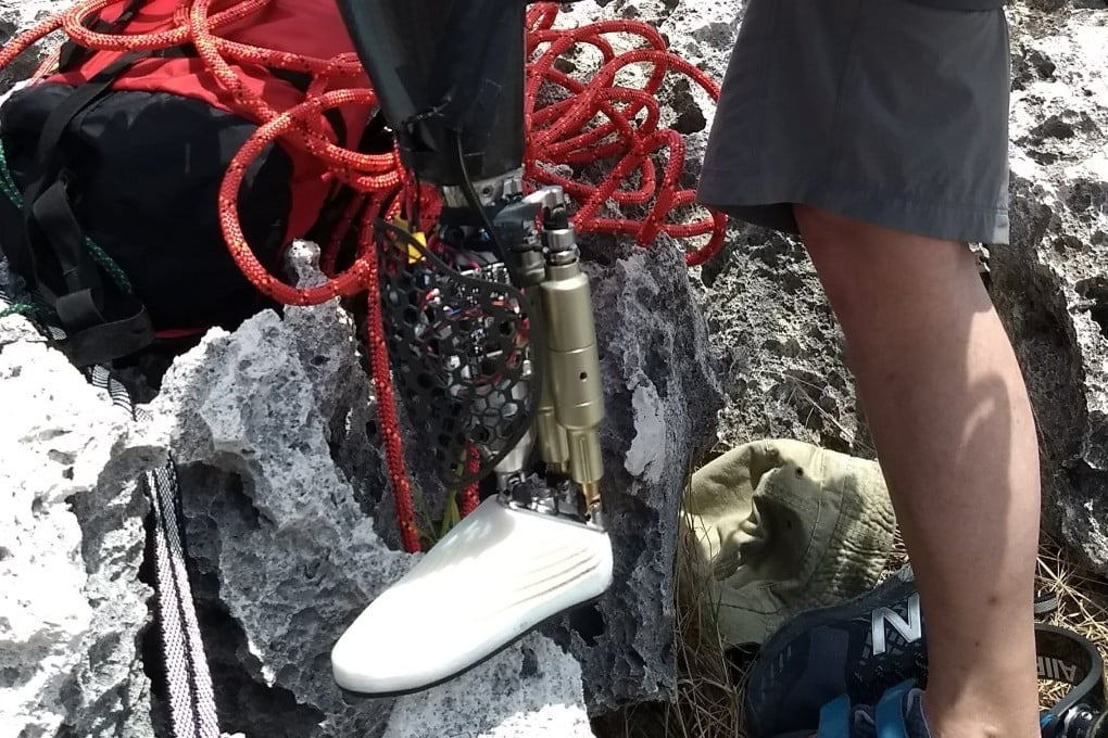 Cutting-edge ‘robotic’ prosthetics developed for amputees could transform the able-bodied into augmented cyborgs. Above: amputee Jim Ewing’s special prosthetic for climbing. Photo: MIT