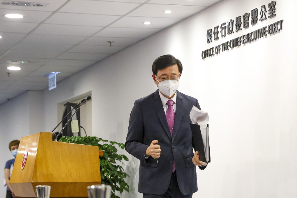 John Lee was returned uncontested in the chief executive election.  Photo: Nora Tam