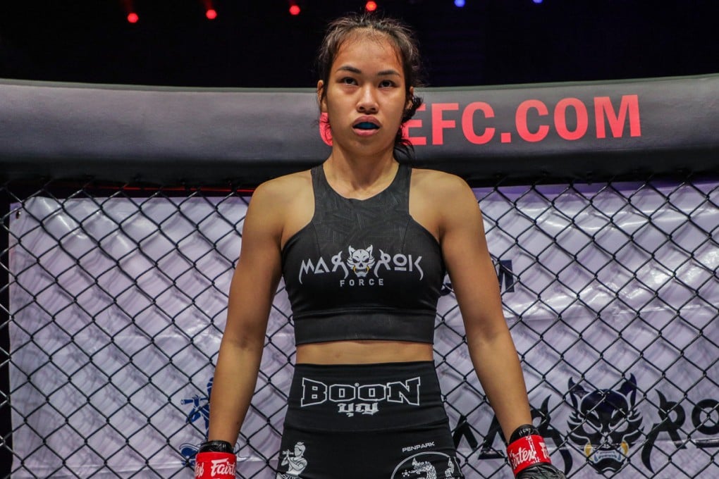 Nat ‘Wondergirl’ Jaroonsak looks on ahead of her fight against Zeba Bano at ONE 157. Photos: ONE Championship