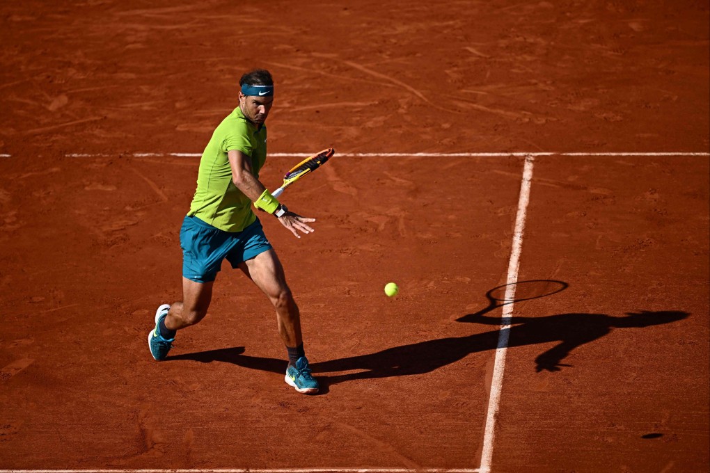 Rafael Nadal plays a forehand return to Botic Van De Zandschulp on day six of the Roland Garros tennis tournament. Photo: AFP