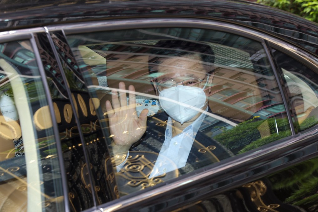 Chief Executive-elect John Lee leaves home on Saturday morning. Photo: Yik Yeung-man