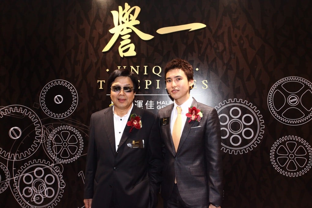 Francis Choi (left) and Karson Choi (right) at the opening of a Unique Timepieces store, under the Early Light International (Holdings) group, on May 11, 2012. Photo: Handout