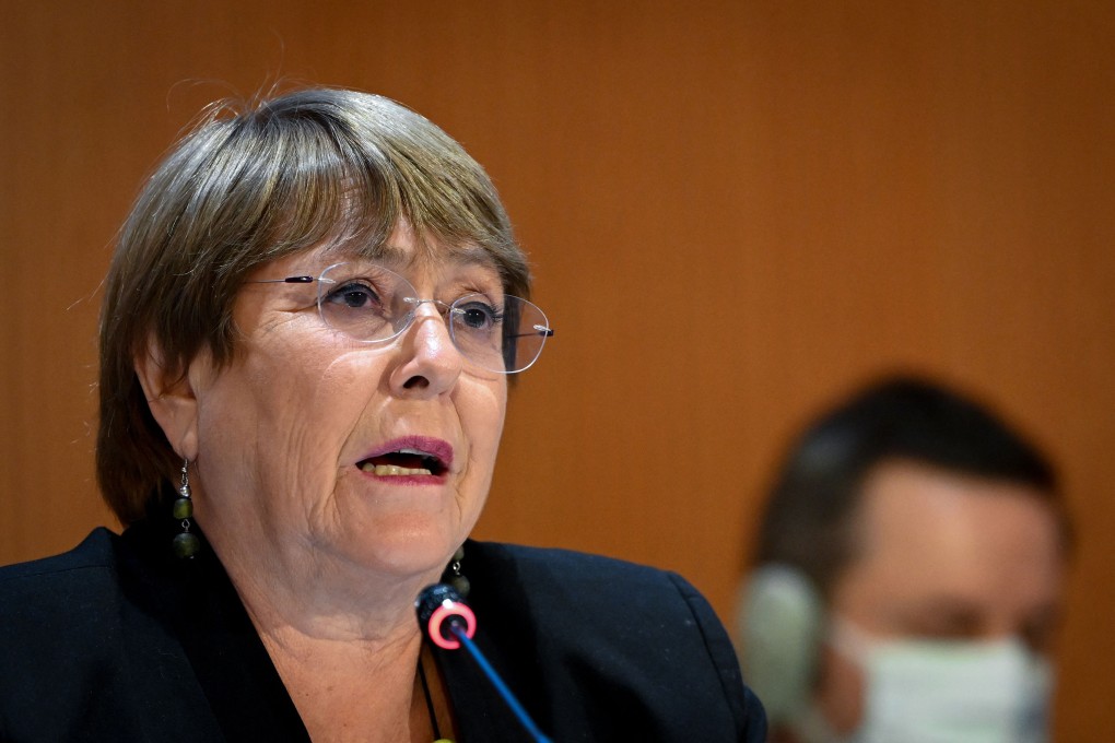 United Nations High Commissioner for Human Rights Michelle Bachelet delivers a speech at the opening of a session of the UN Human Rights Council on February 28. Photo: AFP/Getty Images via TNS