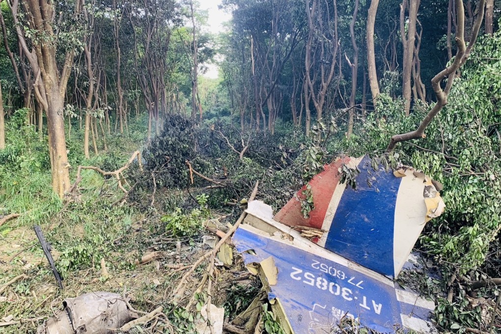 A Taiwan air force training jet AT-3 crashed in Kaohsiung, southern Taiwan, on Tuesday, killing the pilot. Photo: CNA