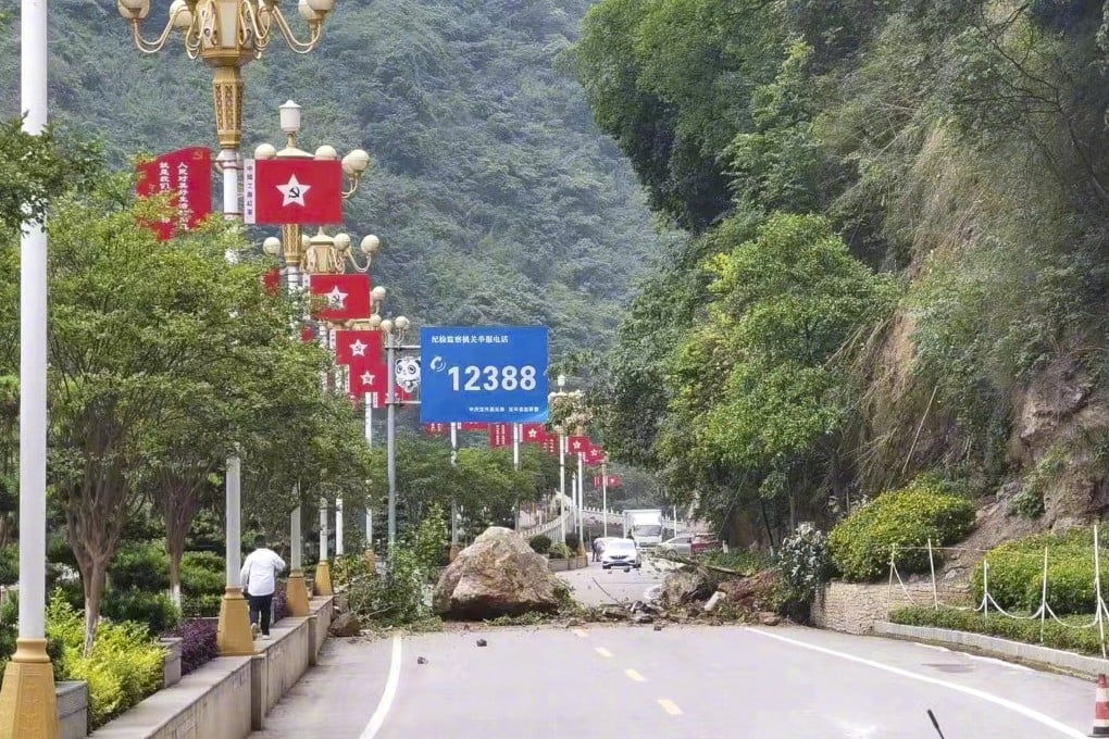 Damage caused by the earthquake in Lushan county, Yaan city, in the Chinese province of Sichuan. Photo: Weibo