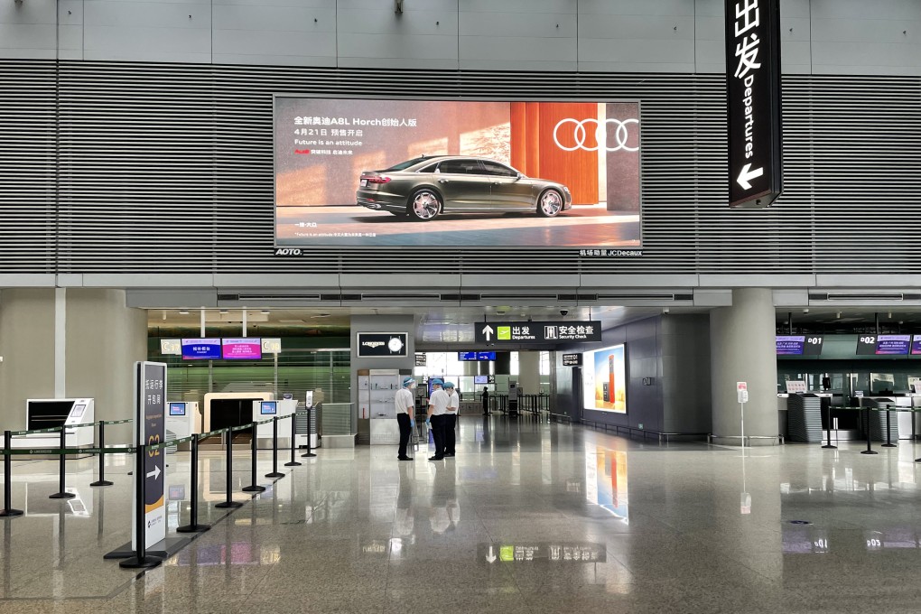 Shanghai’s Hongqiao Airport was largely deserted as only a few flights were scheduled on Wednesday. Photo: Mandy Zuo