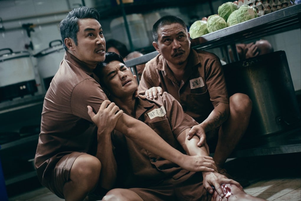 Patrick Tam (left) reprises his role as Big Roller in the prison drama Breakout Brothers 3 (category IIB), directed by Mak Po-hong. Kenny Wong and Justin Cheung co-star