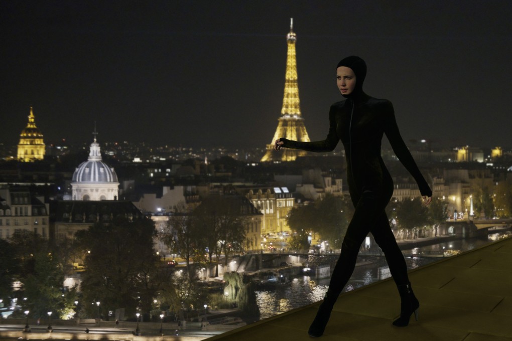 Alicia Vikander in a still from Irma Vep, an HBO series directed by Olivier Assayas in which she plays an actress in a French adaptation of a vampire story.