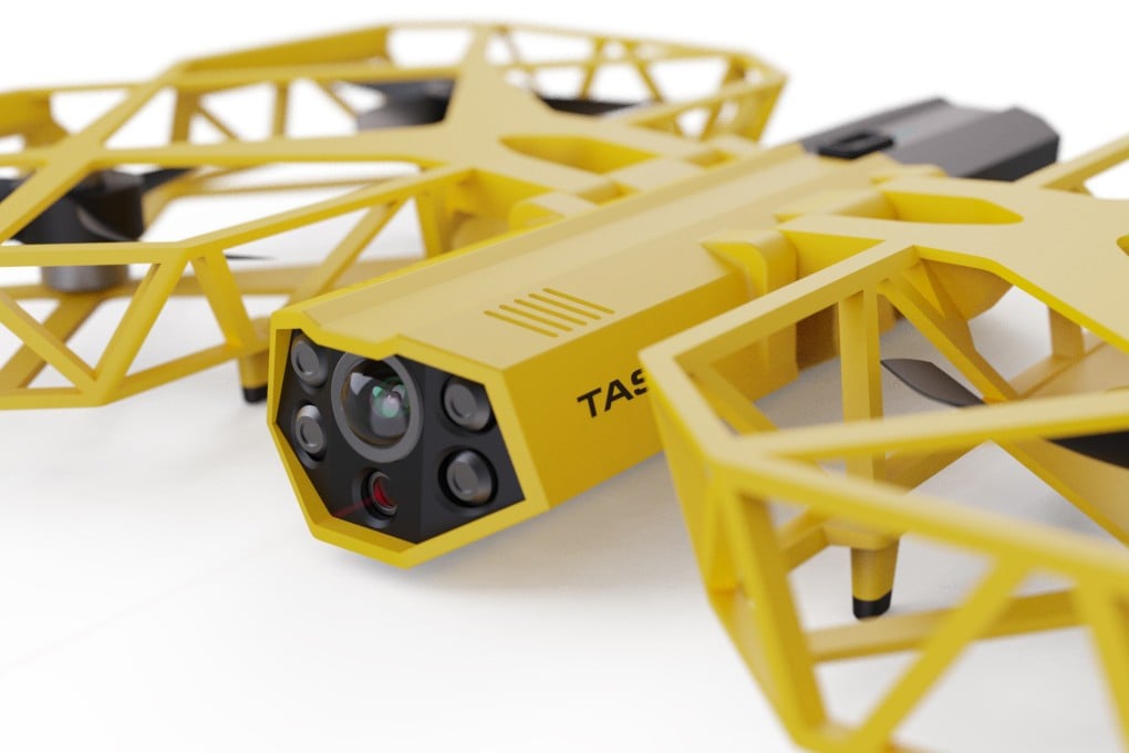 A computer-generated rendering shows a conceptual design for a taser drone. Photo: Axon Enterprise via AP