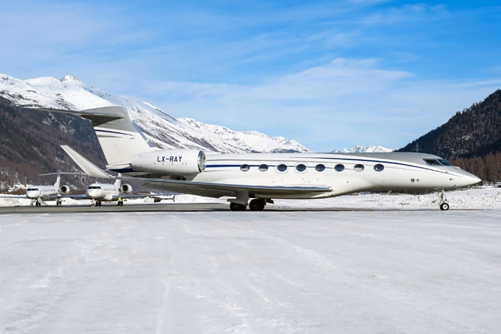 A Gulfstream aircraft, bearing tail number LX-RAY and manufacturer serial number 6417, belonging to Russian oligarch Roman Abramovich. Photo: AFP