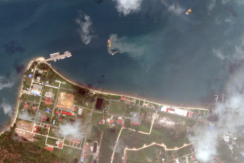A satellite image from Planet Labs PBC shows a Cambodian naval base in Ream on April 25, 2022. Photo: Planet Labs PBC via AP