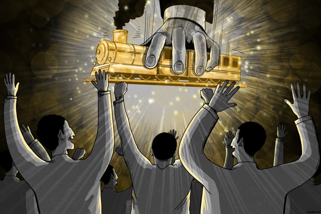 After years of wrangling, construction is set to start on the China-Kyrgyzstan-Uzbekistan railway, which Chinese authorities hope will bring big economic benefits. Illustration: Lau Ka-kuen