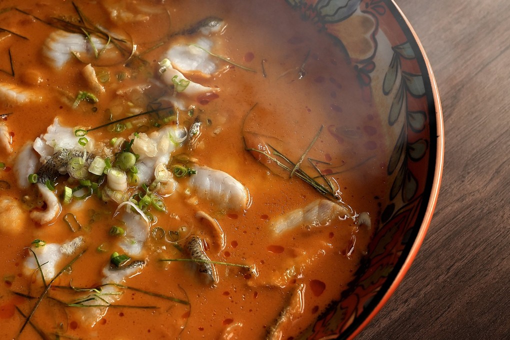A Hong Kong-based chef is combining Thai and Sichuan spices at his restaurant Sawadee Chef in Kowloon. Above: sliced fish in Thai spicy & sour soup. Photo: Sawadee Chef