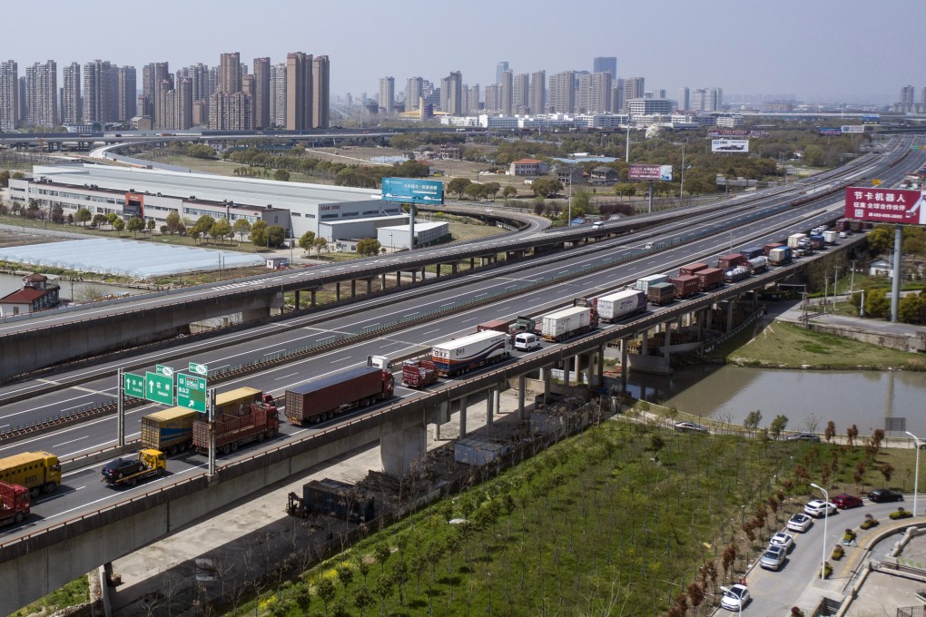 Road freight is responsible for more than 80 per cent of all freight transport in China, but the transport of goods between cities has been seriously impeded by strict zero-Covid restrictions. Photo: Bloomberg