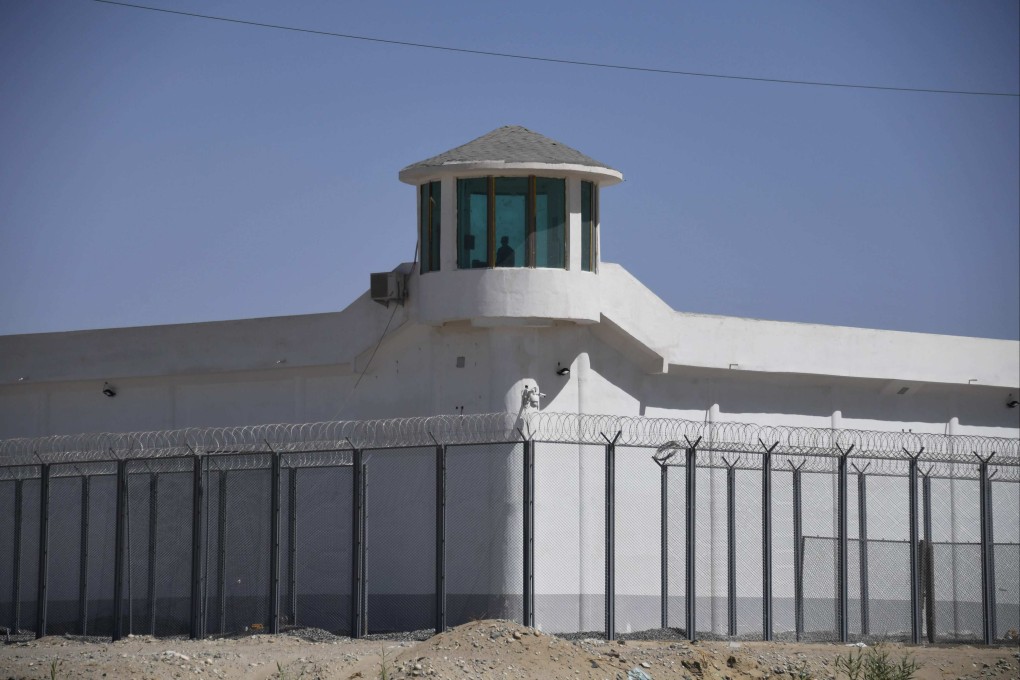 A watchtower near what is believed to be a re-education camp in Xinjiang. Germany and China have been interdependent trading partners since China opened up its economy in the 1970s, but human rights issues are prompting a rethink in Berlin of their economic ties.  Photo: AFP