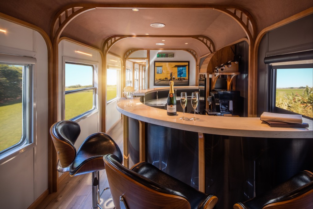 The bar inside The Vietage, Vietnam’s first luxury train.