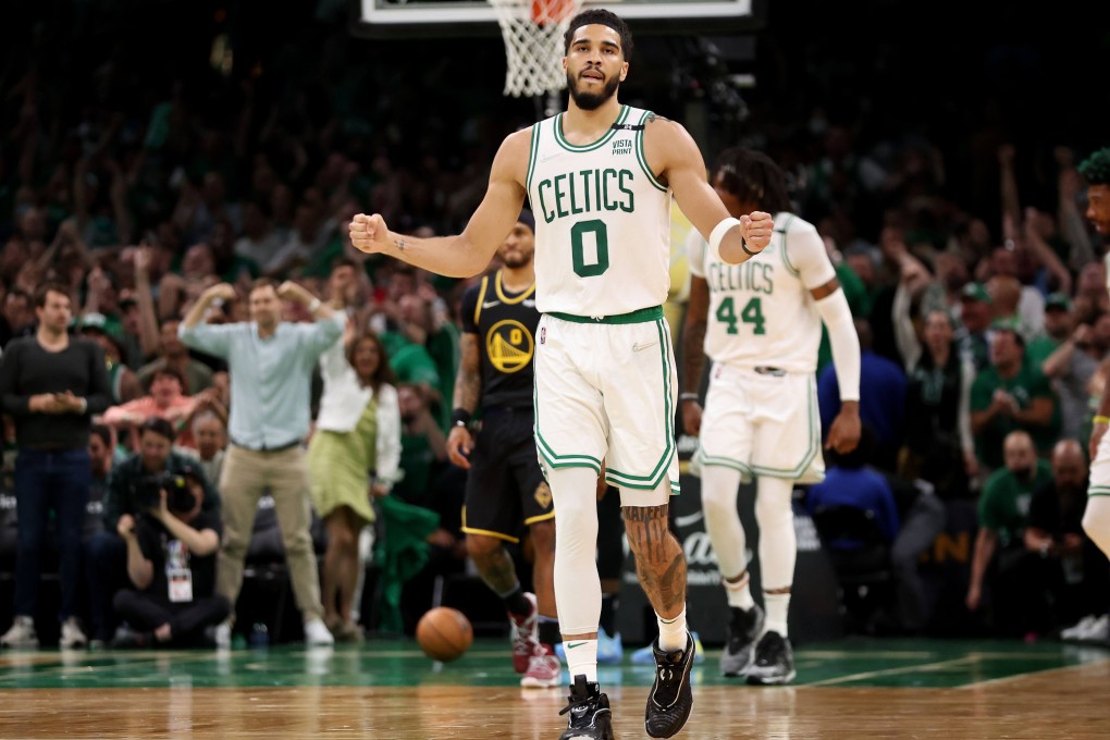 Jayson Tatum celebrates as Celtics claim Game Three of 2022 NBA Finals. Photo: AFP