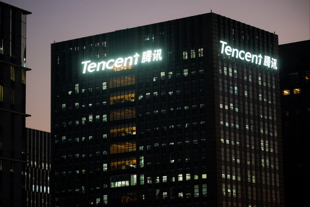 The logo of Tencent seen at its office in Shanghai on December 13, 2021. Photo: Reuters