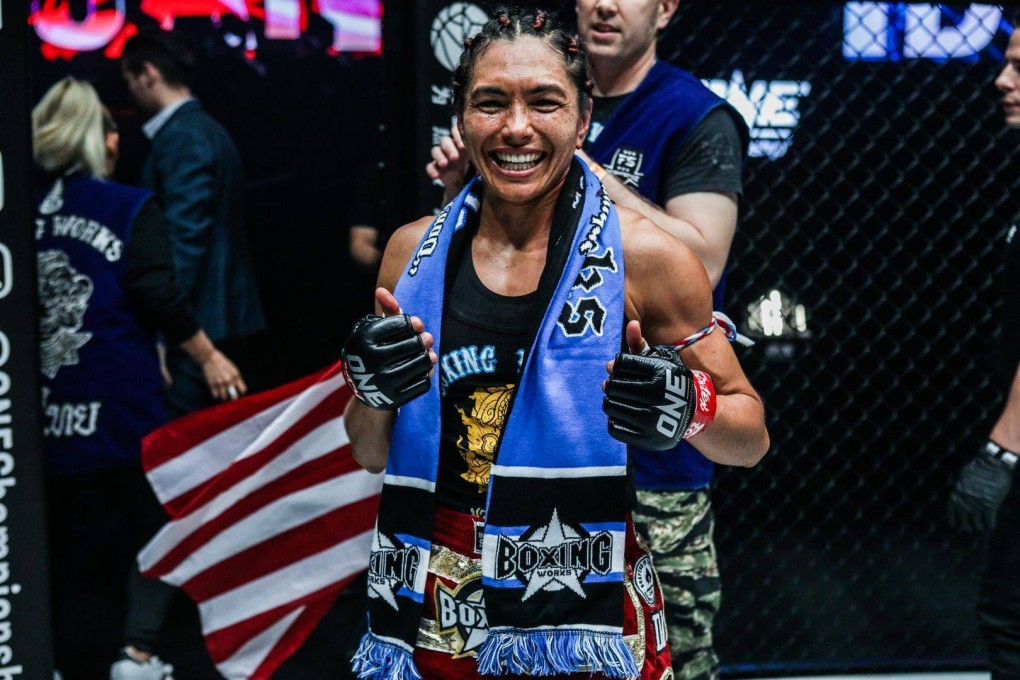 Janet Todd celebrates a Muay Thai win over Ekaterina Vandaryeva. Photo: ONE Championship.