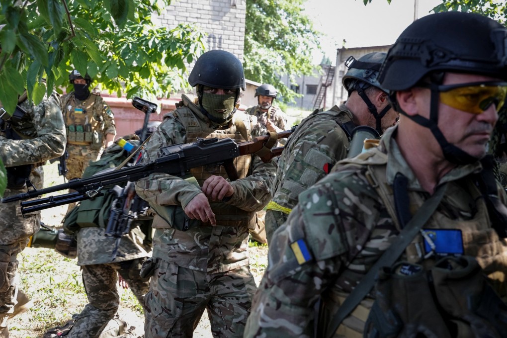 A foreign volunteers unit, which fights in the Ukrainian army, seen in Sievierodonetsk. Photo: Reuters