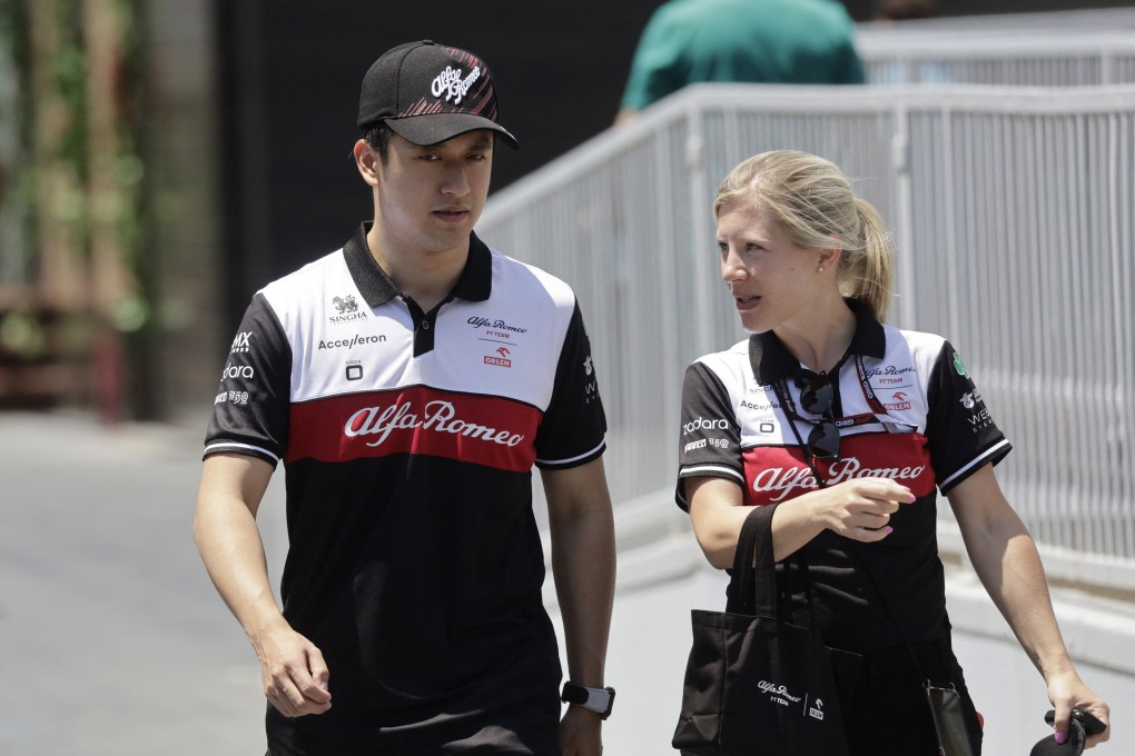 Alfa Romeo’s Guanyu Zhou before practice at the Azerbaijan Grand Prix. Photo: Reuters
