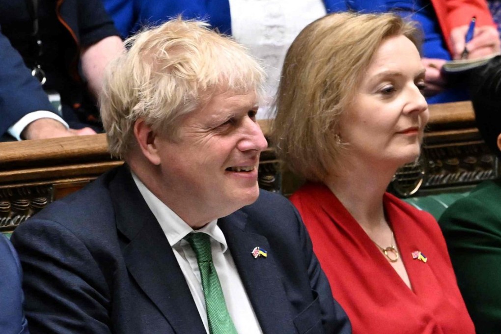 Britain’s Prime Minister Boris Johnson and Foreign Secretary Liz Truss in parliament last week. Photo: AFP