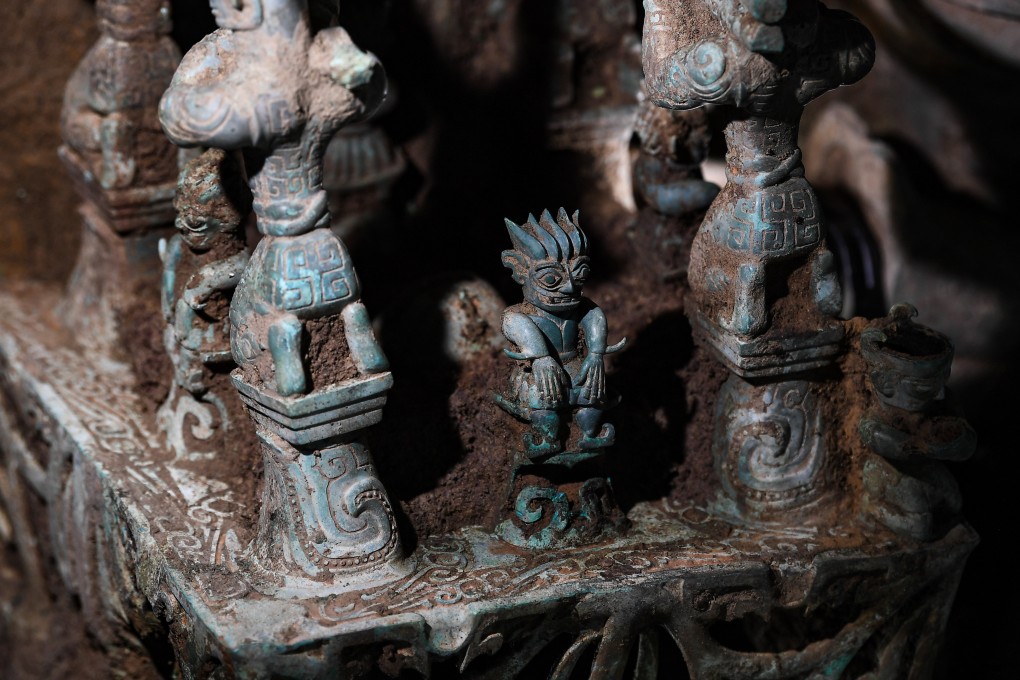 Among the outstanding finds from the Sanxingdui Ruins site is a bronze altar. Photo: Xinhua