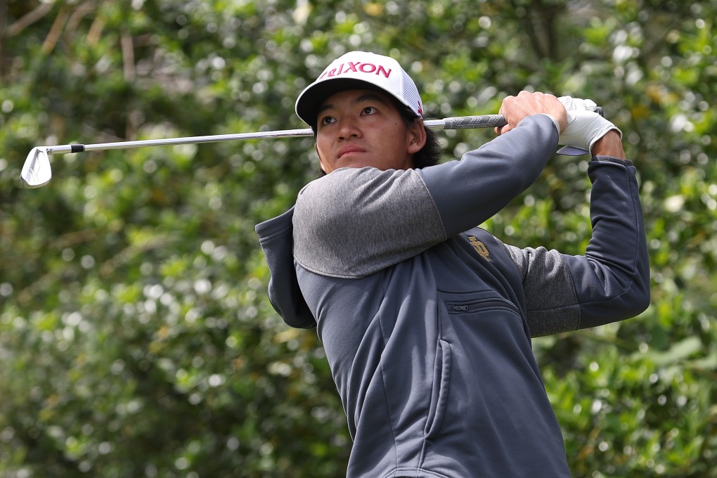 Hong Kong’s Taichi Kho tees off on the 1st during a practice round ahead of The Amateur Championship at Royal Lytham & St Annes. Photo R&A