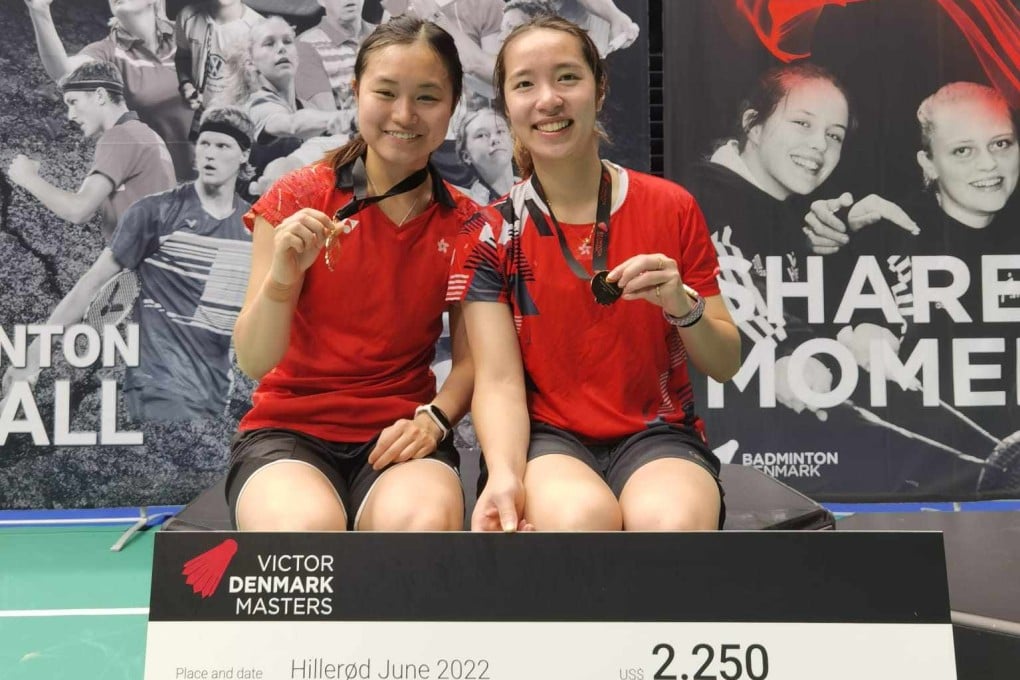 Yueng Ng-ting (right) and Yeung Pui-lam won gold in Denmark. Photo: Hong Kong Badminton Association