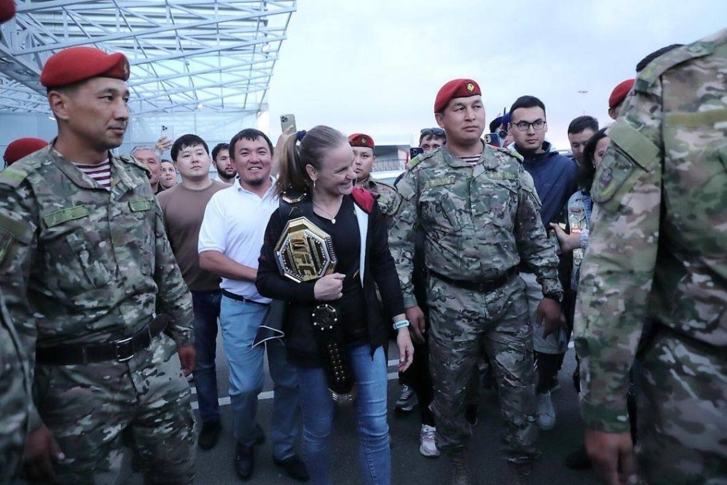 UFC flyweight champion Valentina Shevchenko receives a hero’s homecoming in Kyrgyzstan. Photo: Instagram/@bulletvalentina