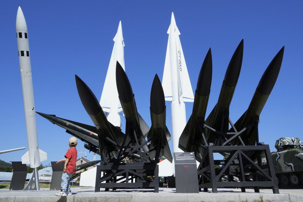 South Korean and US missiles displayed at the Korea War Memorial Museum in Seoul. Photo: AP