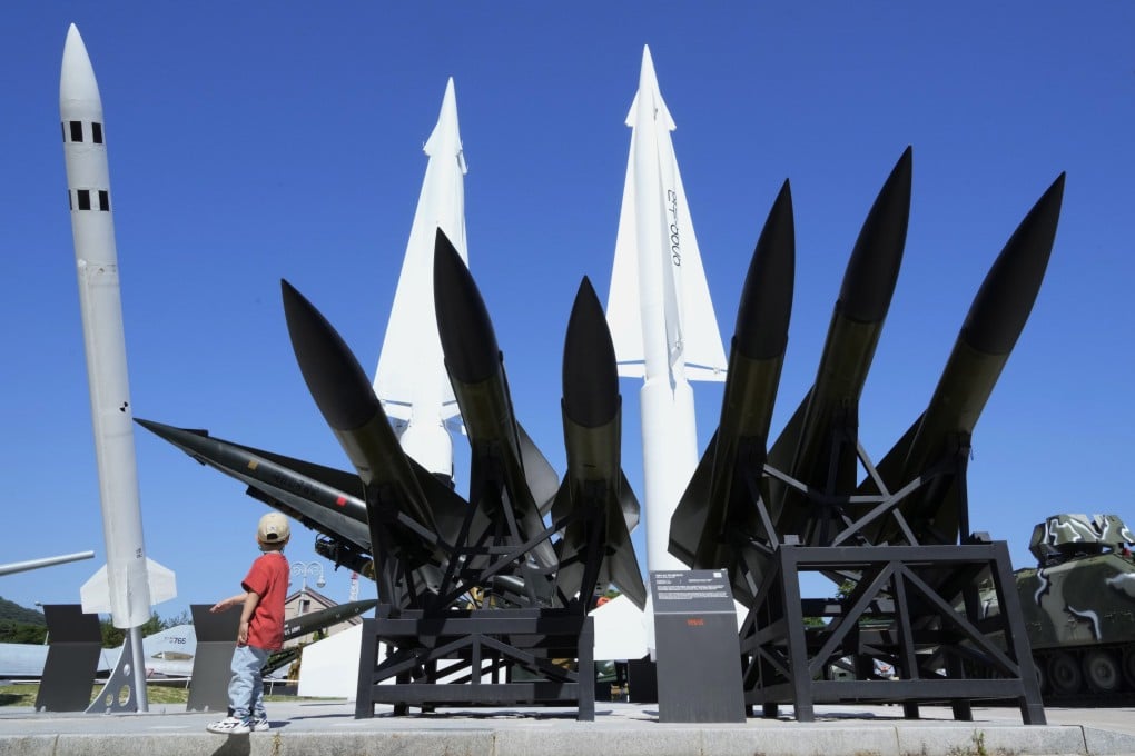 South Korean and US missiles displayed at the Korea War Memorial Museum in Seoul. Photo: AP