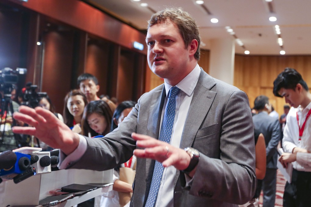 London Metal Exchange CEO Matthew Chamberlain meets with the media during LME Asia Week in 2018 in Wan Chai. Chamberlain has said the lack of transparency in off-market positions made it difficult to manage the nickel situation. Photo: Xiaomei Chen