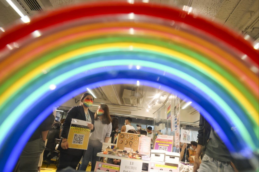 Due to Covid-19 restrictions, Hong Kong’s annual pride event in November was held at an indoor market last year. Photo: Nora Tam