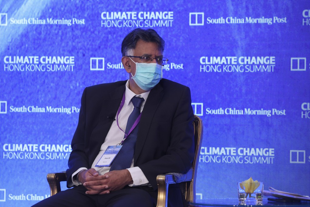 Amar Gill, managing director and head of investment stewardship in Asia-Pacific at Blackrock, takes part in a panel discussion at SCMP’s Climate Change Hong Kong Summit 2022 at Island Shangri La on June 16, 2022. Photo: SCMP / Yik Yeung-man