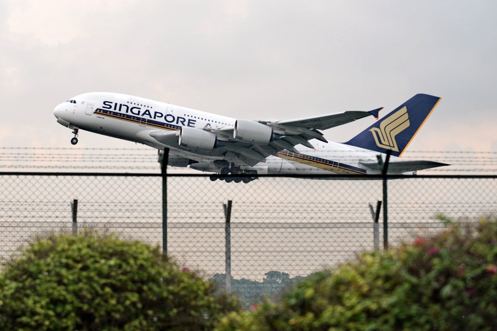 A Singapore Airlines Airbus A380 plane takes off from Changi Airport on November 5, 2010. File photo: AFP