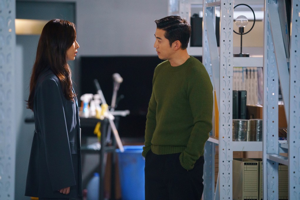Seo Ji-hye (left) as ad agency worker Hong Ye-sul and Yoon Kye-sang as her boss Cha Min-hu in a still from Kiss Sixth Sense, a fantasy romance K-drama involving supernatural abilities on Disney+.