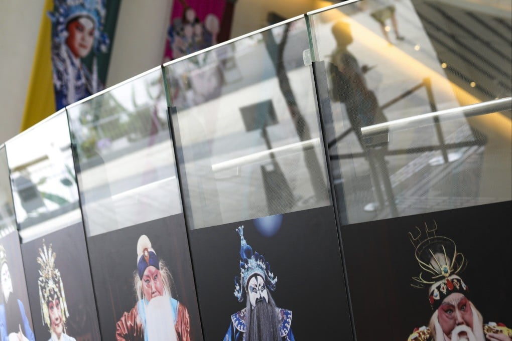 Posters and reflections at the Xiqu Centre in the West Kowloon Cultural District. Photo: Xiaomei Chen