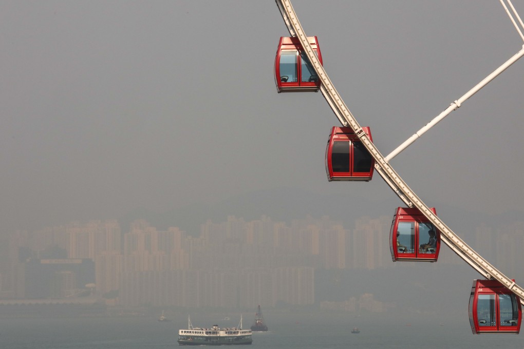 Hong Kong’s Victoria Harbour shrouded in haze. Photo: Nora Tam