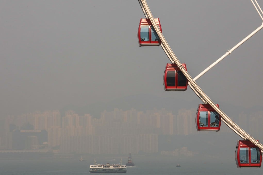 Hong Kong’s Victoria Harbour shrouded in haze. Photo: Nora Tam