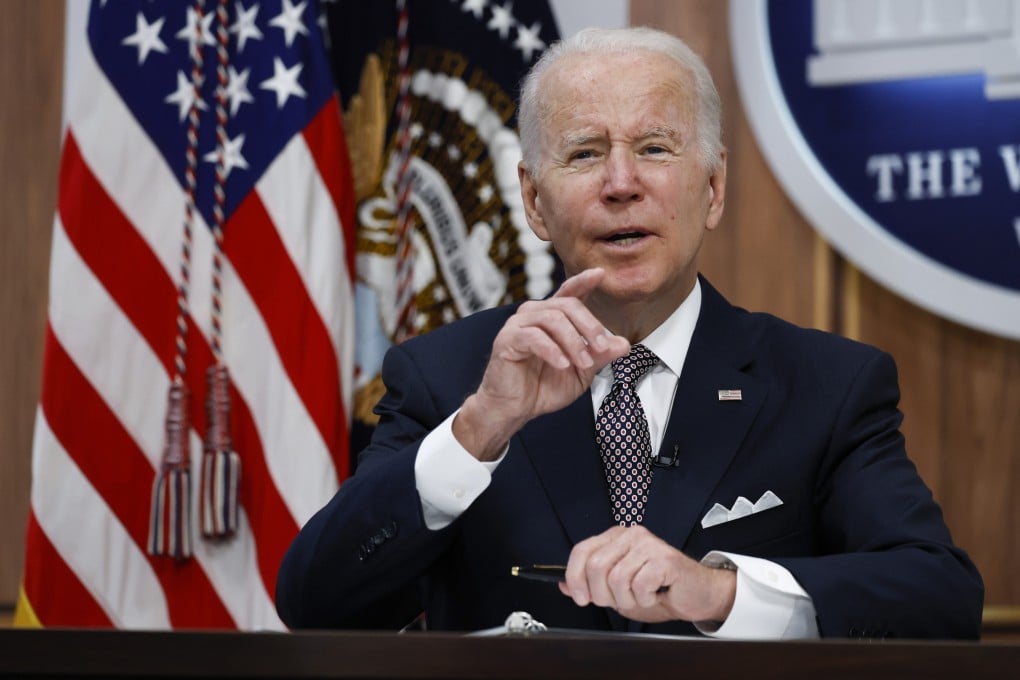 US President Joe Biden addresses the virtual Major Economies Forum on Energy and Climate (MEF) from Washington. Photo: Bloomberg